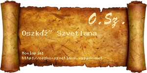Oszkó Szvetlana névjegykártya